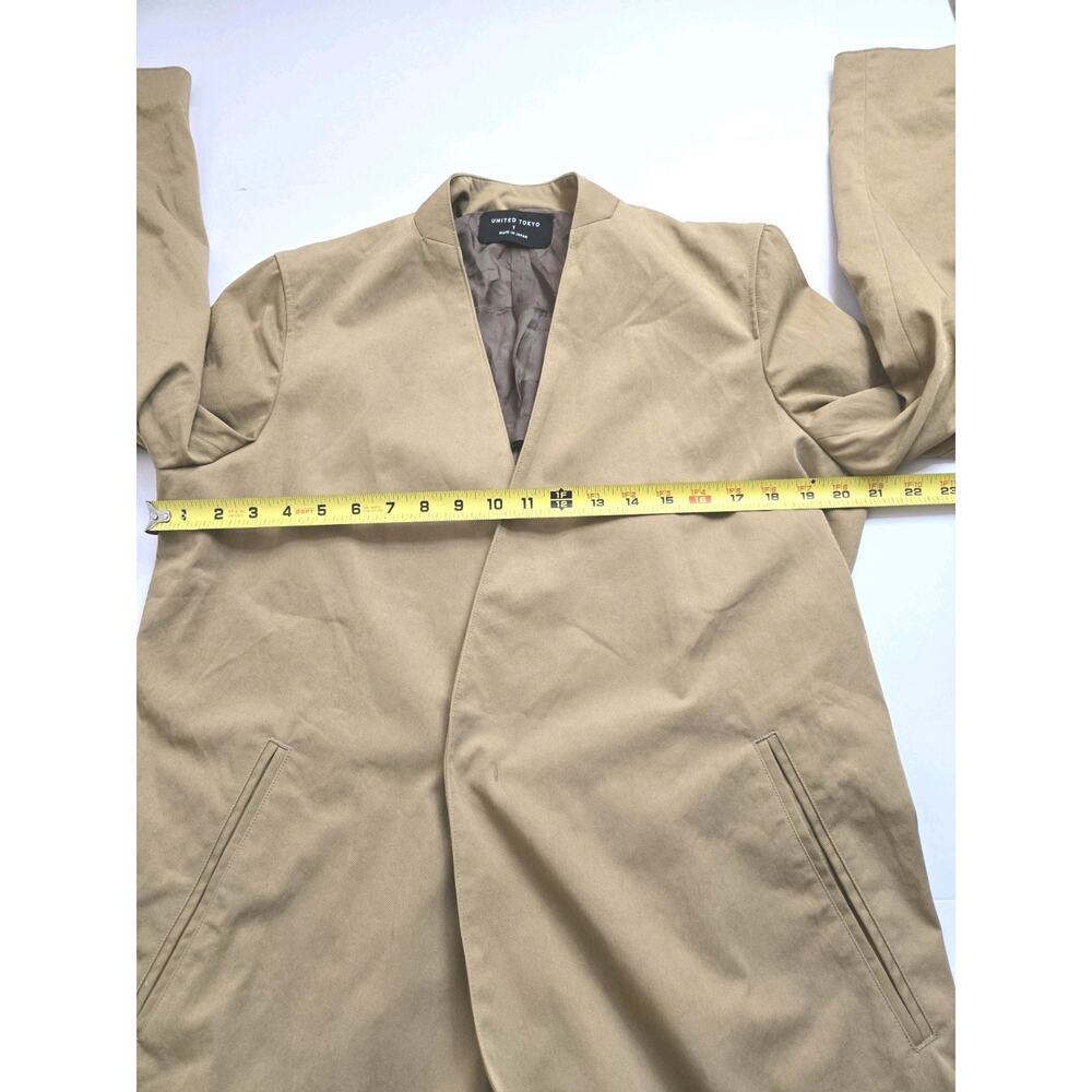 United Tokyo Brown Trench Coat Size 1 CLEAN EUC Pockets Niigata, Japan - Picture 5 of 13